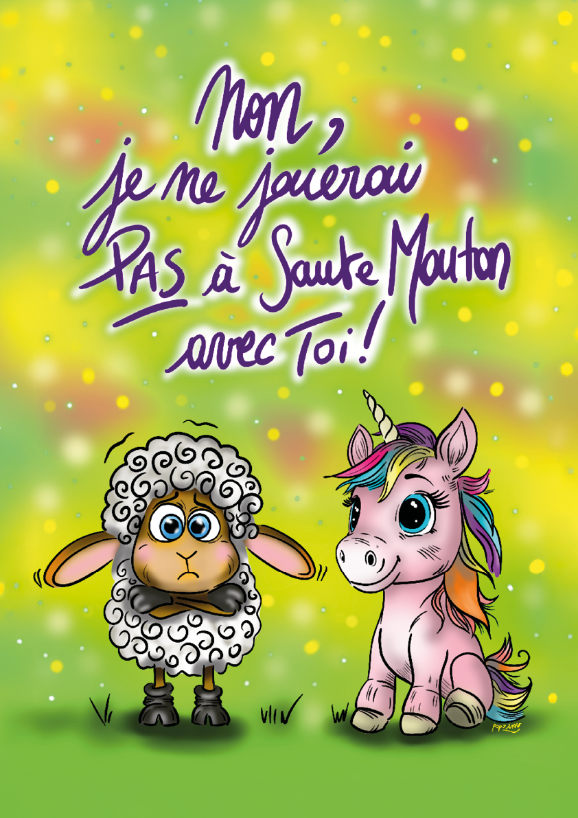 Illustration "Non, je ne jouerai pas à saute mouton avec toi !"